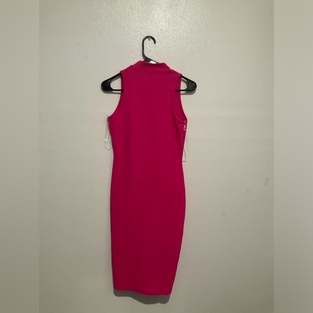 Women’s hot pink maxi body con sleeveless dress